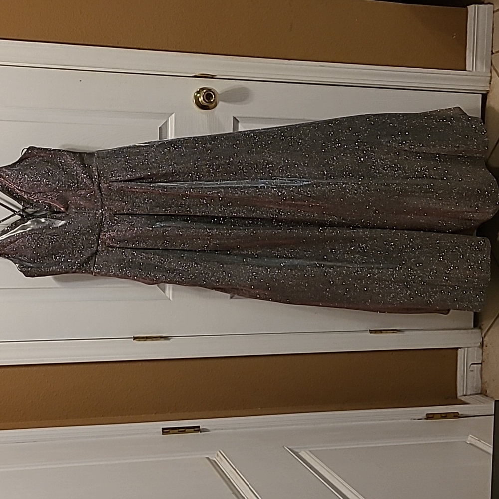 China Doll ball gown  size 9 purple and silver glitter